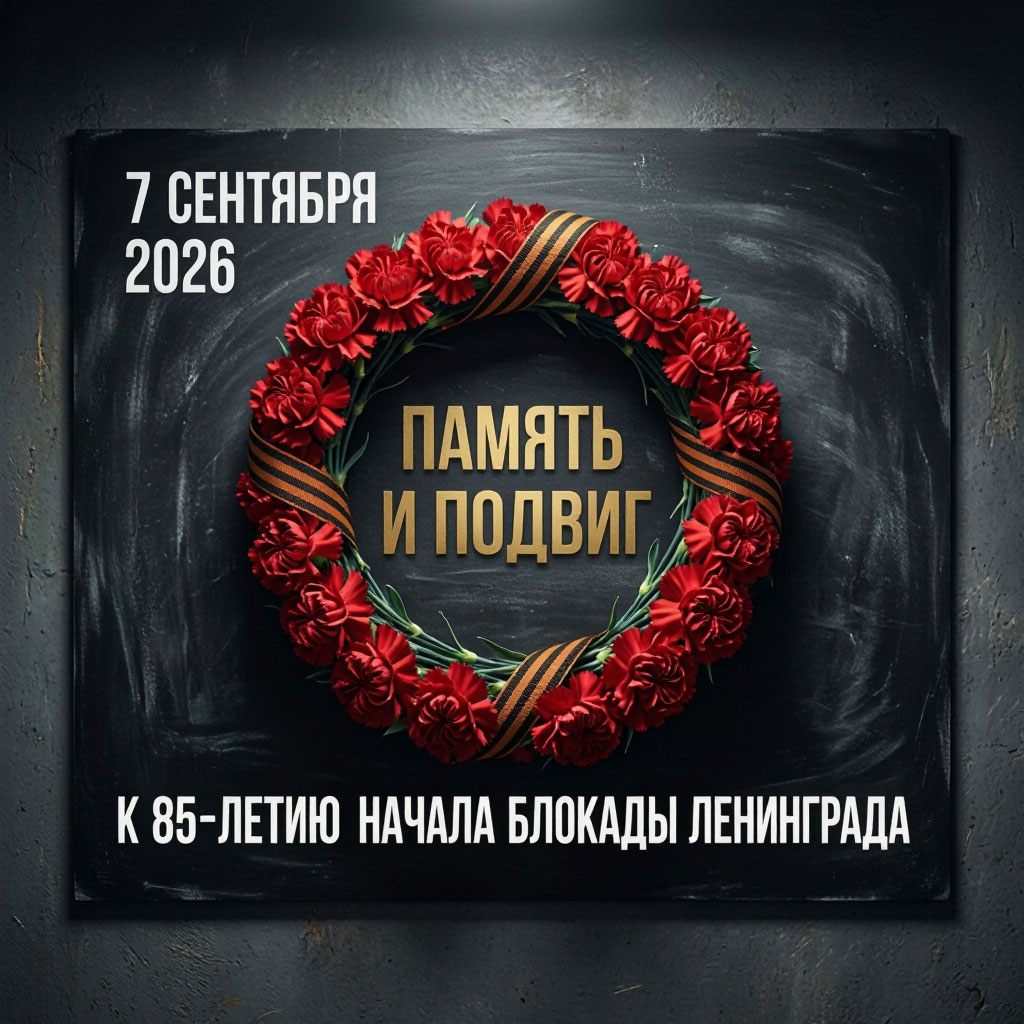 Оформление доски на 7 сентября 2026 «Память и подвиг. К 85-летию начала блокады Ленинграда»